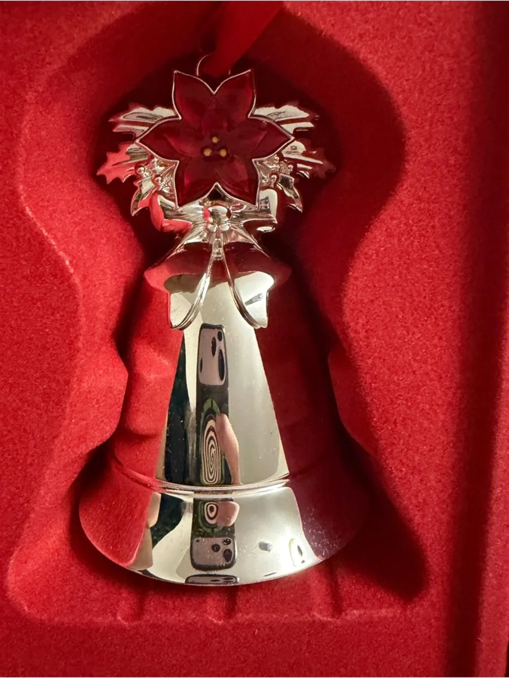 LENOX 2018 Christmas Ornament Song Musical‎ Silver Bell Poinsettia Annual Steiff